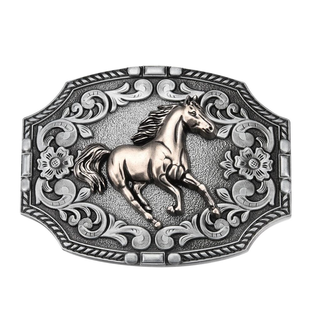 5773 Belt Buckle │Floral Running Horse Texas Cowboy Cowgirl Christmas Belt